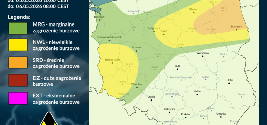 Prognoza burzowa na 5.05.2026 i noc z 5/6.05.2026 [AKTUALIZACJA]