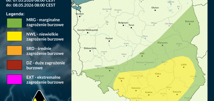 Prognoza burzowa na 7.05.2026 i noc z 7/8.05.2026 [AKTUALIZACJA]