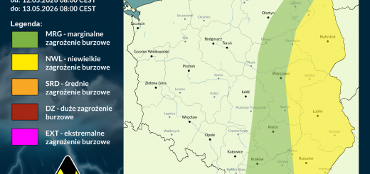 Prognoza burzowa na 12.05.2026 i noc z 12/13.05.2026