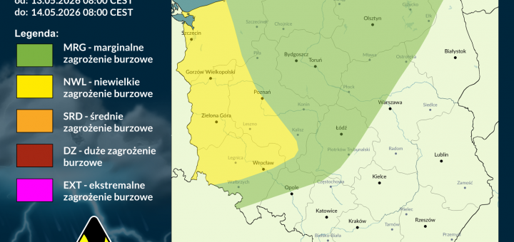 Prognoza burzowa na 13.05.2026 i noc z 13/14.05.2026 [AKTUALIZACJA]