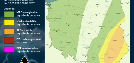 Prognoza burzowa na 16.05.2026 i noc z 16/17.05.2026 [AKTUALIZACJA]
