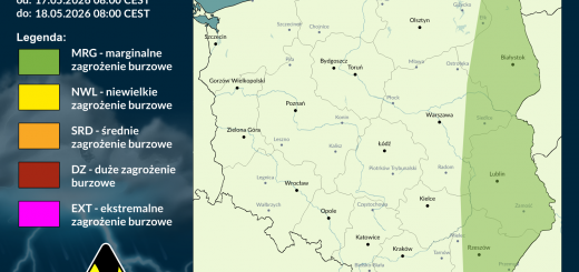 Prognoza burzowa na 17.05.2026 i noc z 17/18.05.2026