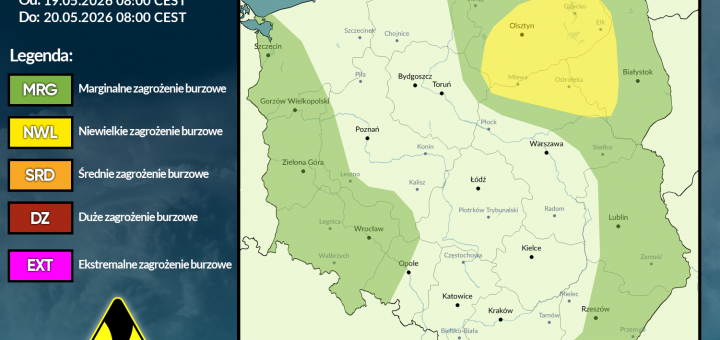 Prognoza burzowa na 19.05.2026 i noc z 19/20.05.2026