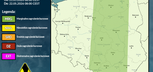 Prognoza burzowa na 21.05.2026 i noc z 21/22.05.2026