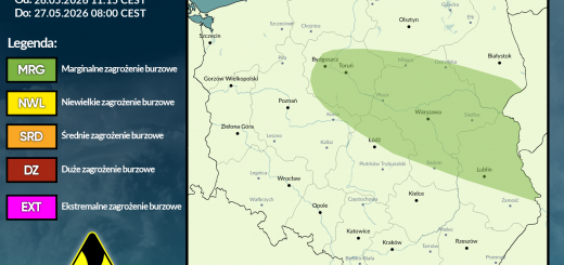Prognoza burzowa na 26.05.2026 i noc z 26/27.05.2026