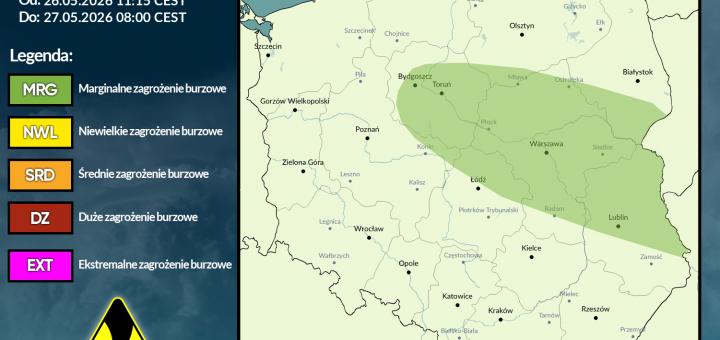 Prognoza burzowa na 26.05.2026 i noc z 26/27.05.2026
