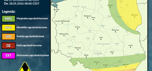 Prognoza burzowa na 27.05.2026 i noc z 27/28.05.2026 [AKTUALIZACJA]