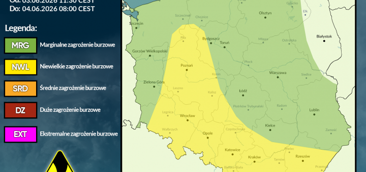 Prognoza burzowa na 3.06.2026 i noc z 3/4.06.2026 [AKTUALIZACJA]