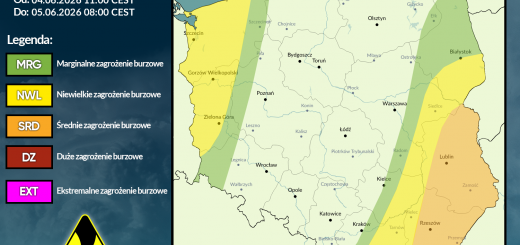 Prognoza burzowa na 4.06.2026 i noc z 4/5.06.2026 [AKTUALIZACJA]