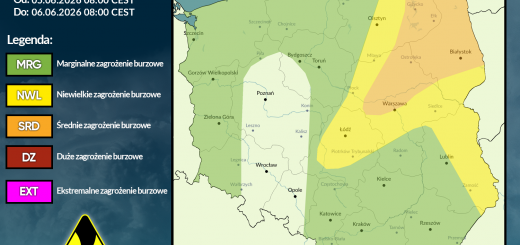 Prognoza burzowa na 5.06.2026 i noc z 5/6.06.2026