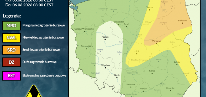 Prognoza burzowa na 5.06.2026 i noc z 5/6.06.2026