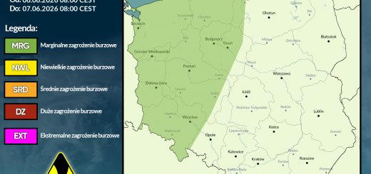 Prognoza burzowa na 6.06.2026 i noc z 6/7.06.2026