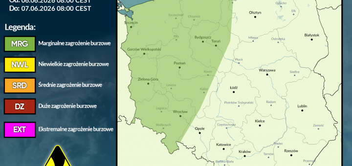 Prognoza burzowa na 6.06.2026 i noc z 6/7.06.2026