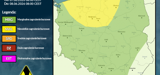 Prognoza burzowa na 7.06.2026 i noc z 7/8.06.2026