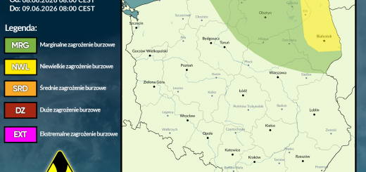 Prognoza burzowa na 8.07.2026 i noc z 8/9.07.2026