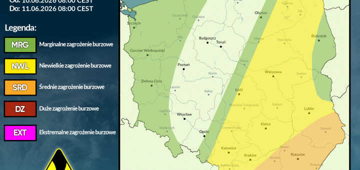 Prognoza burzowa na 10.06.2026 i noc z 10/11.06.2026