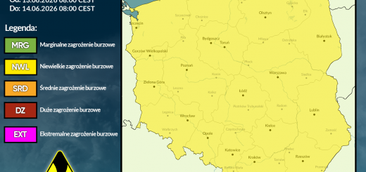 Prognoza burzowa na 13.06.2026 i noc z 13/14.06.2026