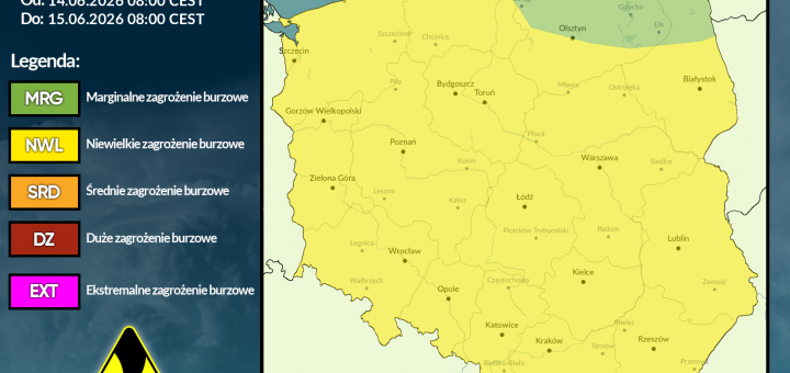 Prognoza burzowa na 14.06.2026 i noc z 14/15.06.2026