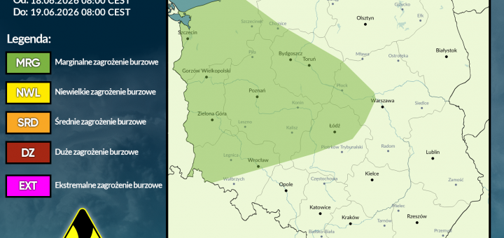 Prognoza burzowa na 18.06.2026 i noc z 18/19.06.2026