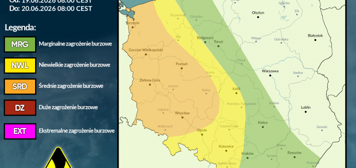 Prognoza burzowa na 19.06.2026 i noc z 19/20.06.2026