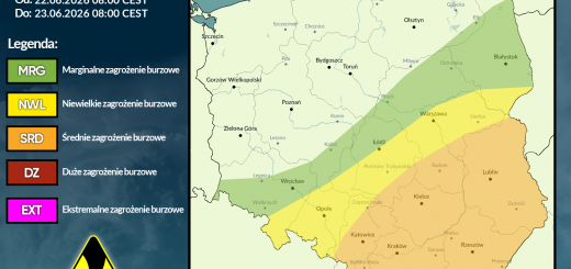 Prognoza burzowa na 22.06.2026 i noc z 22/23.06.2026 [AKTUALIZACJA]
