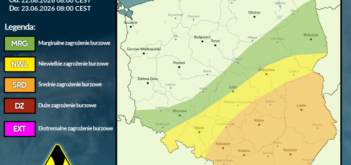 Prognoza burzowa na 22.06.2026 i noc z 22/23.06.2026 [AKTUALIZACJA]