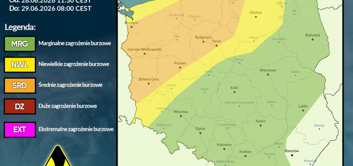 Prognoza burzowa na 28.06.2026 i noc z 28/29.06.2026 [AKTUALIZACJA]