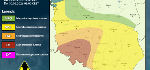 Prognoza burzowa na 29.06.2026 i noc z 29/30.06.2026 [AKTUALIZACJA]
