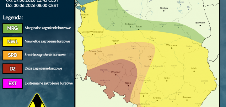 Prognoza burzowa na 29.06.2026 i noc z 29/30.06.2026 [AKTUALIZACJA]