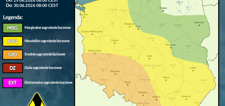 Prognoza burzowa na 29.06.2026 i noc z 29/30.06.2026