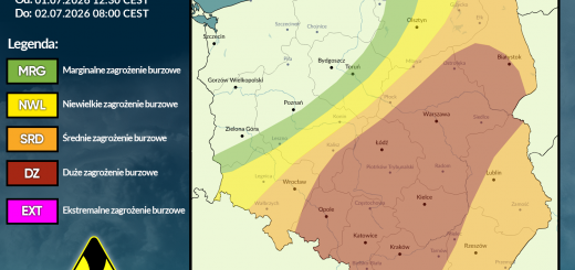 Prognoza burzowa na 1.07.2026 i noc z 1/2.07.2026 [AKTUALIZACJA]