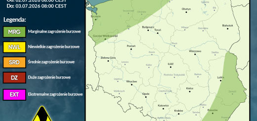 Prognoza burzowa na 2.06.2026 i noc z 2/3.06.2026