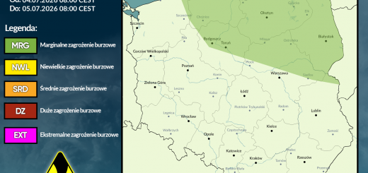 Prognoza burzowa na 4.07.2026 i noc z 4/5.07.2026