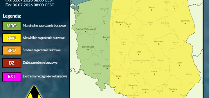 Prognoza burzowa na 05.07.2026 i noc z 5/6.07.2026
