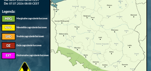 Prognoza burzowa na 6.07.2026 i noc z 6/7.07.2026