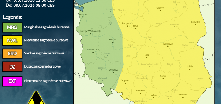 Prognoza burzowa na 7.07.2026 i noc z 7/8.07.2026 [AKTUALIZACJA]