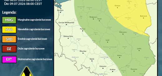 Prognoza burzowa na 8.07.2026 i noc z 8/9.07.2026
