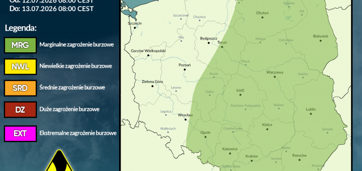 Prognoza burzowa na 12.07.2026 i noc z 12/13.07.2026