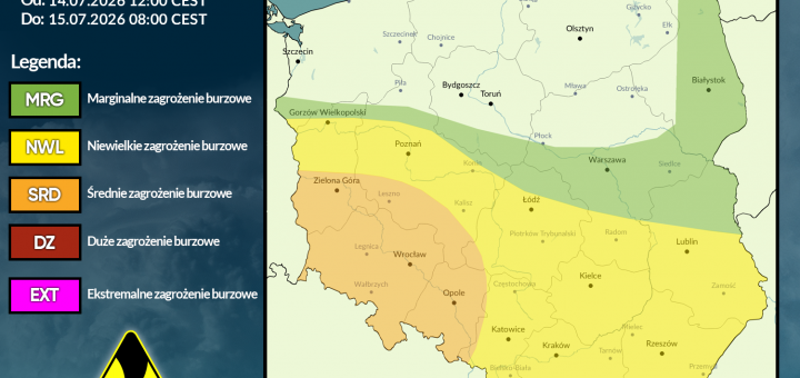 Prognoza burzowa na 14.07.2026 i noc z 14/15.07.2026 [AKTUALIZACJA]