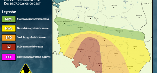 Prognoza burzowa na 15.07.2026 i noc z 15/16.07.2026
