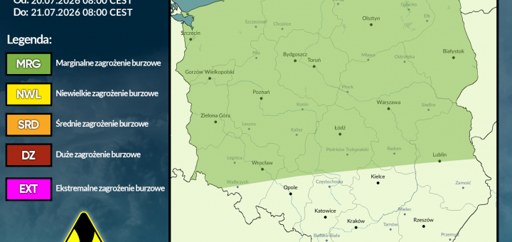 Prognoza burzowa na 20.07.2026 i noc z 20/21.07.2026
