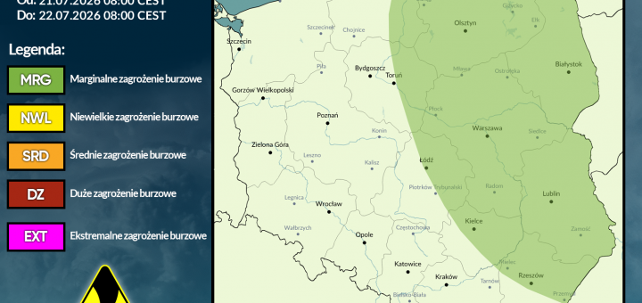 Prognoza burzowa na 21.07.2026 i noc z 21/22.07.2026