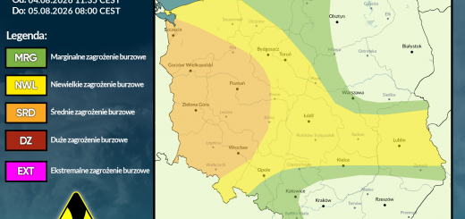 Prognoza burzowa na 4.08.2026 i noc z 4/5.08.2026 [AKTUALIZACJA]