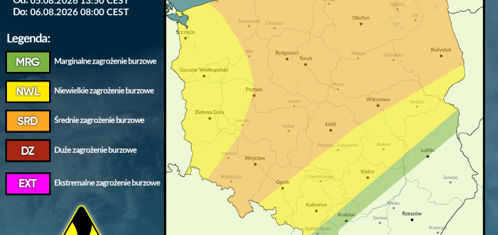 Prognoza burzowa na 5.08.2026 i noc z 5/6.08.2026 [AKTUALIZACJA]