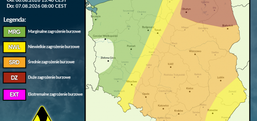 Prognoza burzowa na 6.08.2026 i noc z 6/7.08.2026 [AKTUALIZACJA]