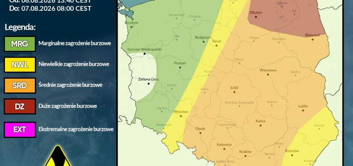 Prognoza burzowa na 6.08.2026 i noc z 6/7.08.2026 [AKTUALIZACJA]