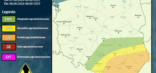 Prognoza burzowa na 7.08.2026 i noc z 7/8.08.2026