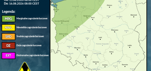 Prognoza burzowa na 15.08.2026 i noc z 15/16.08.2026