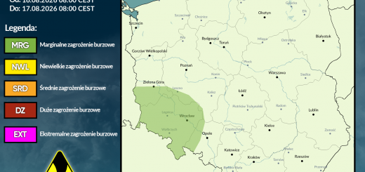 Prognoza burzowa na 16.08.2026 i noc z 16/17.08.2026