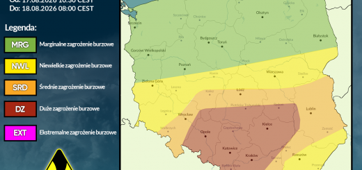 Prognoza burzowa na 17.08.2026 i noc z 17/18.08.2026 [AKTUALIZACJA]